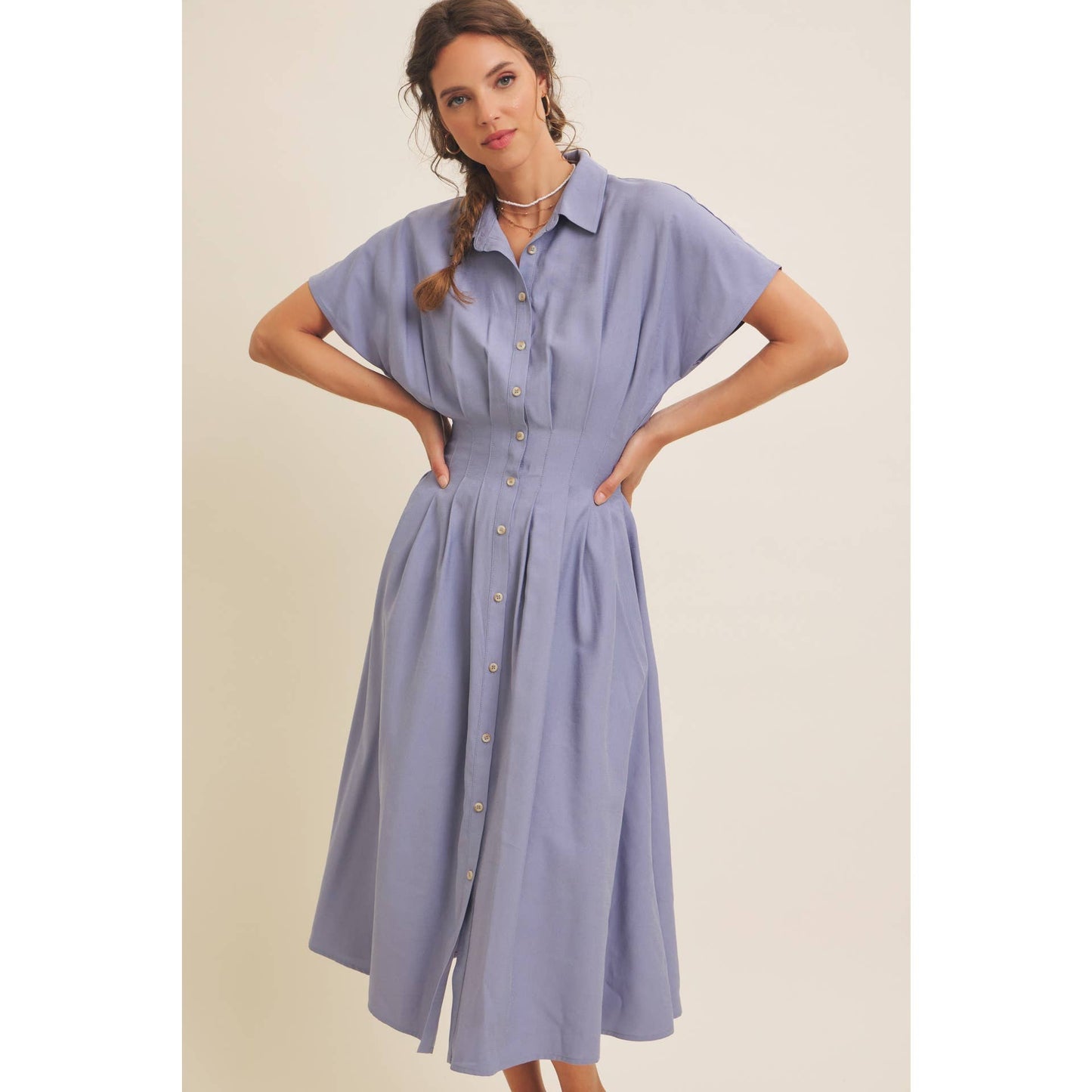 Annabelle Pleated Midi Dress