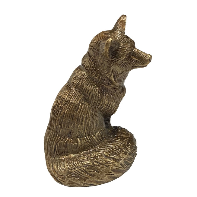 Mini Antiqued Brass Fox Figurine