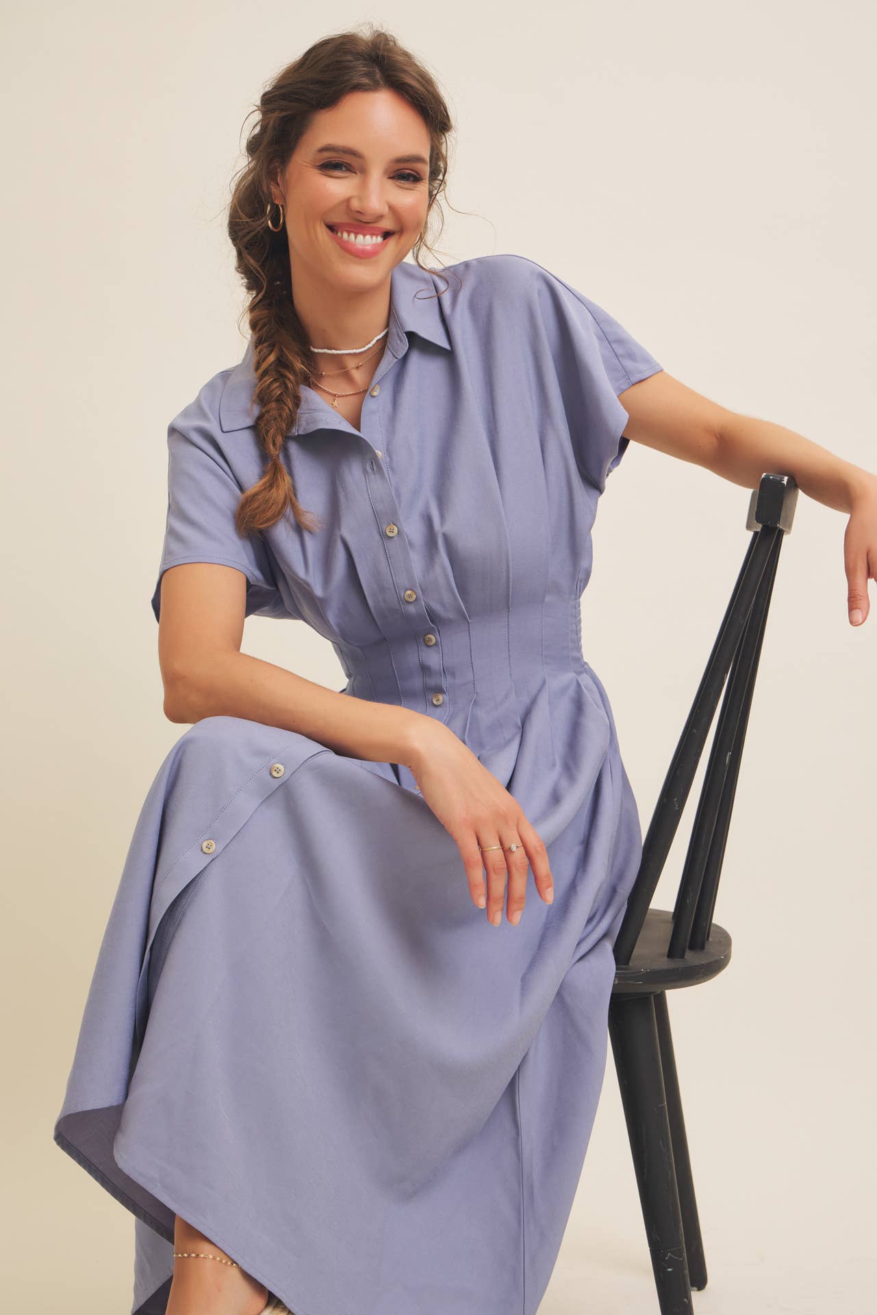 Annabelle Pleated Midi Dress