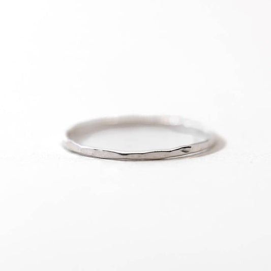 Hammered Stackable Silver Ring