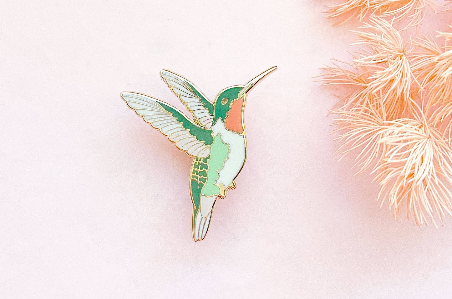 Ruby-Throated Hummingbird Enamel Pin