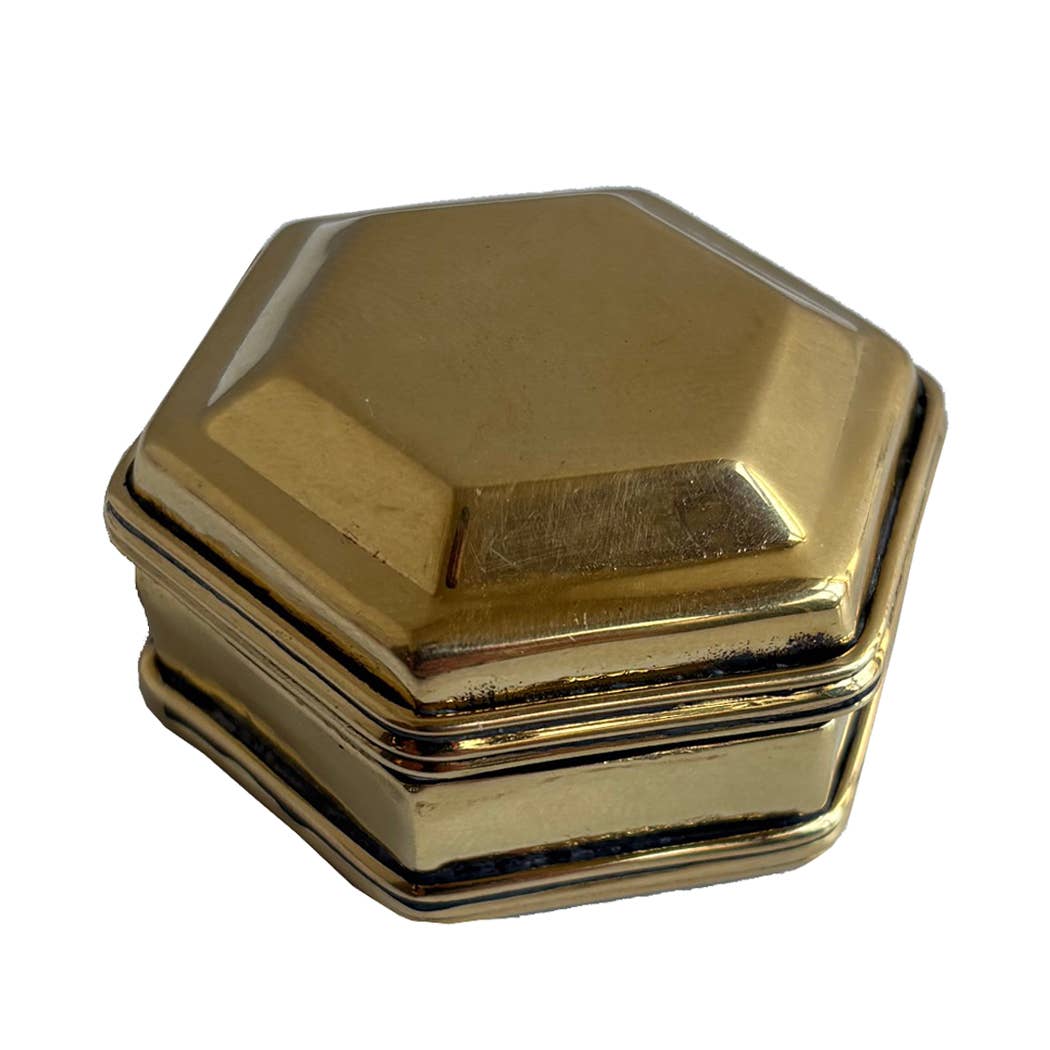Brass Hexagon Trinket Box