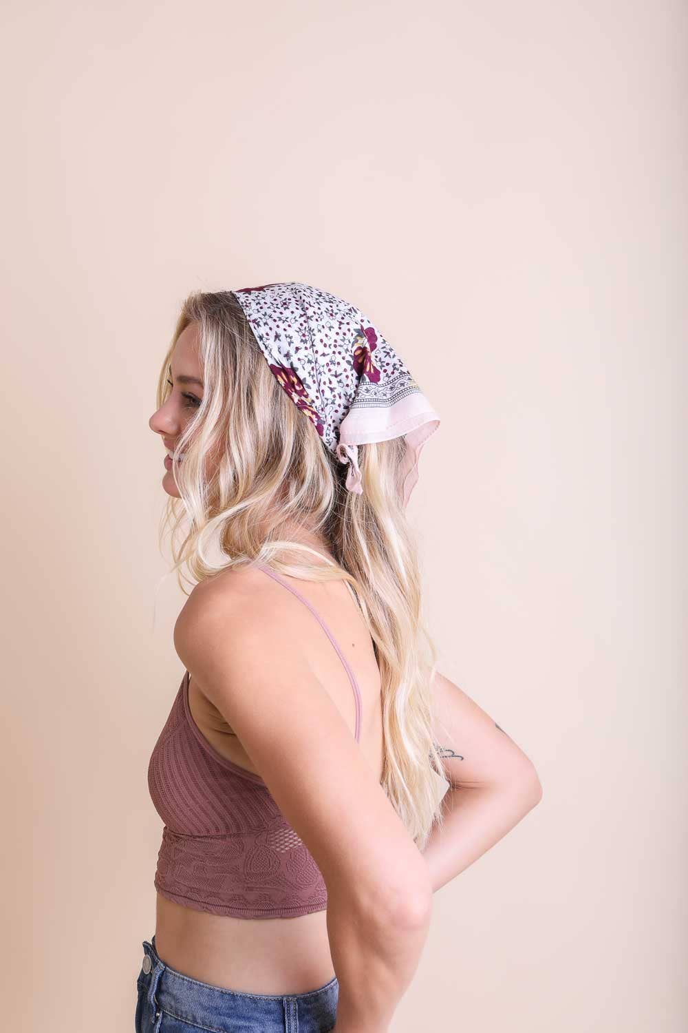 Orchid Floral Print Bandana
