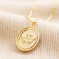 Gold Seal Stamped Bee Necklace