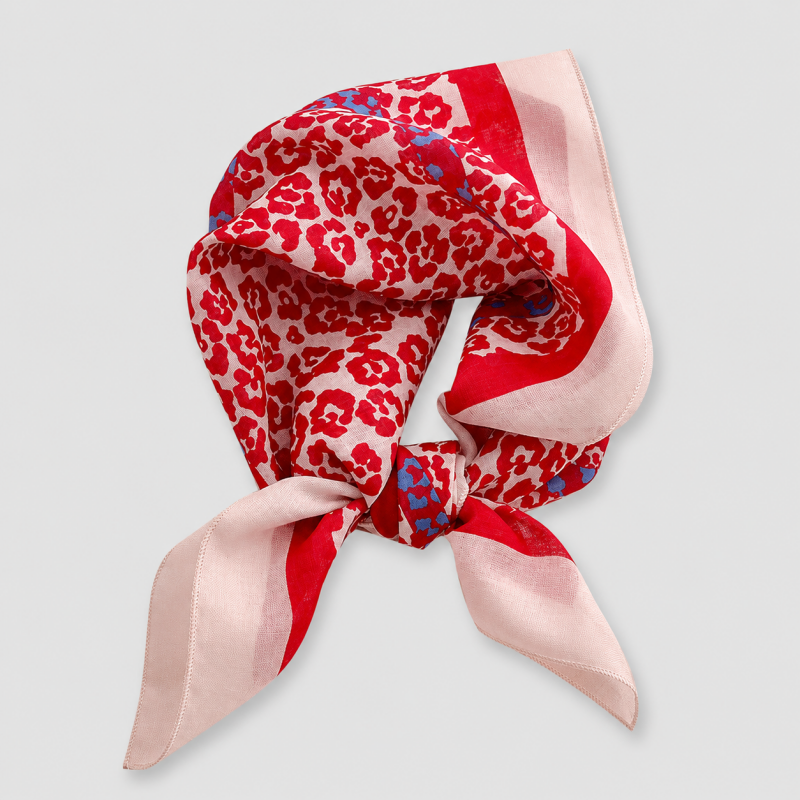 Red Rubies Floral Square Scarf