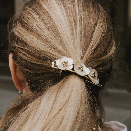 Mother of Pearl Barrette Hair Clip