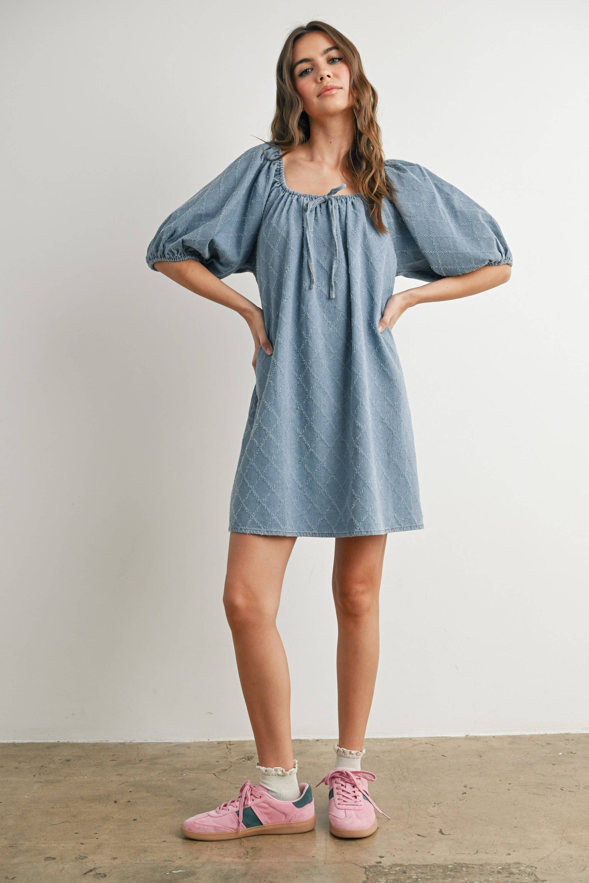 Ally Puff Sleeve Mini Dress L Ally Puff Sleeve Mini Dress L