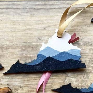 Blue Mountain Virginia Outline Christmas Ornament - 704 North Design Co.