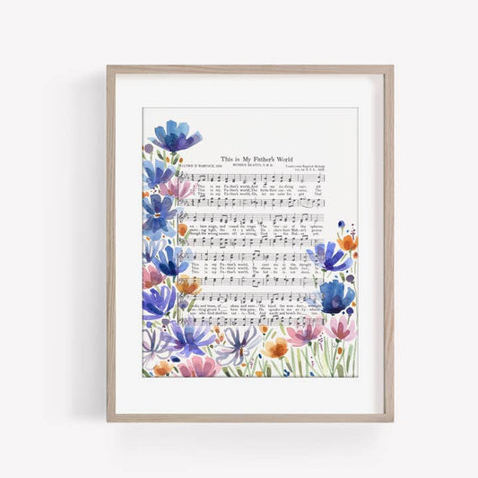 "This is My Father's World" Floral Hymn Print - Marydean Draws