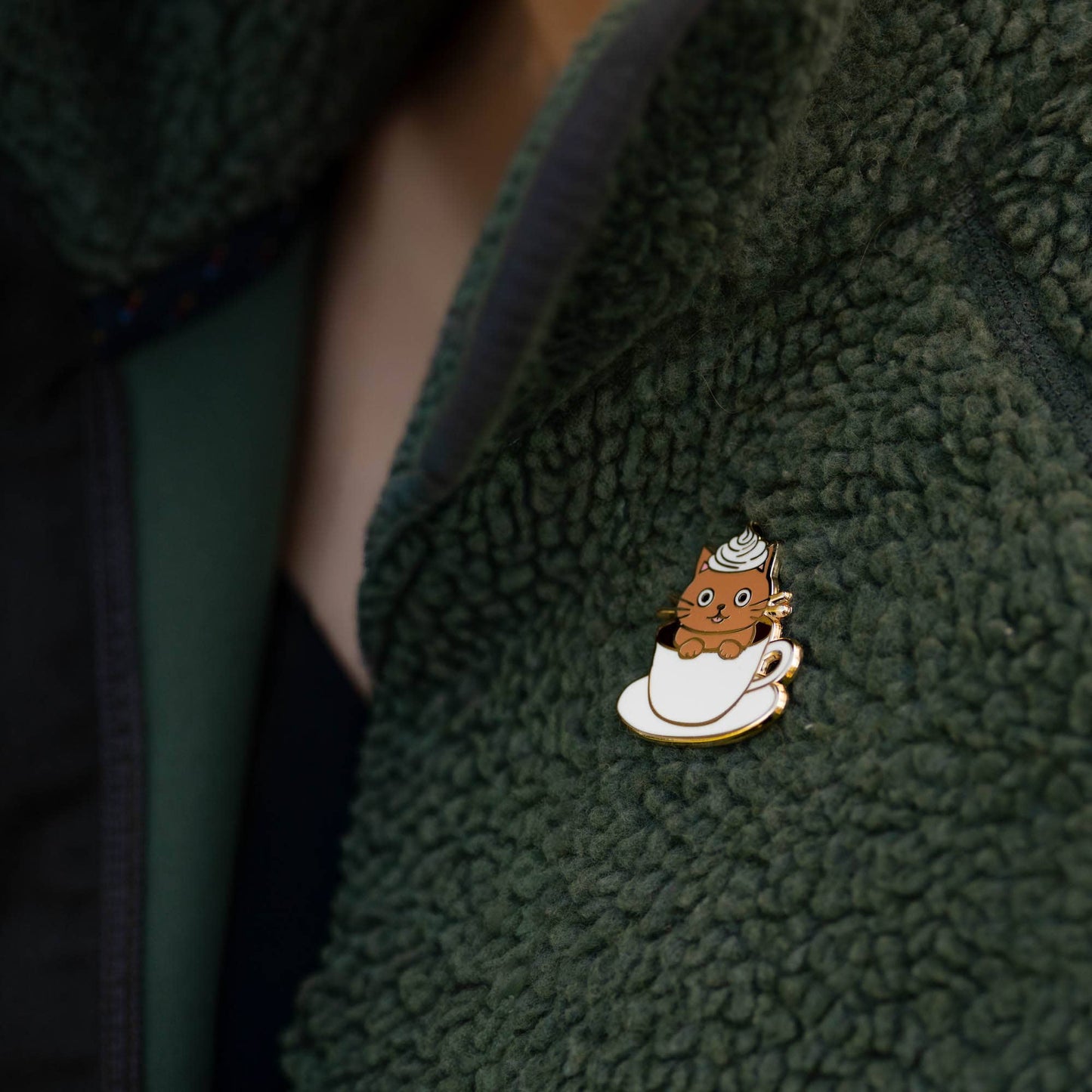 I Love You A Latte Cat Pin