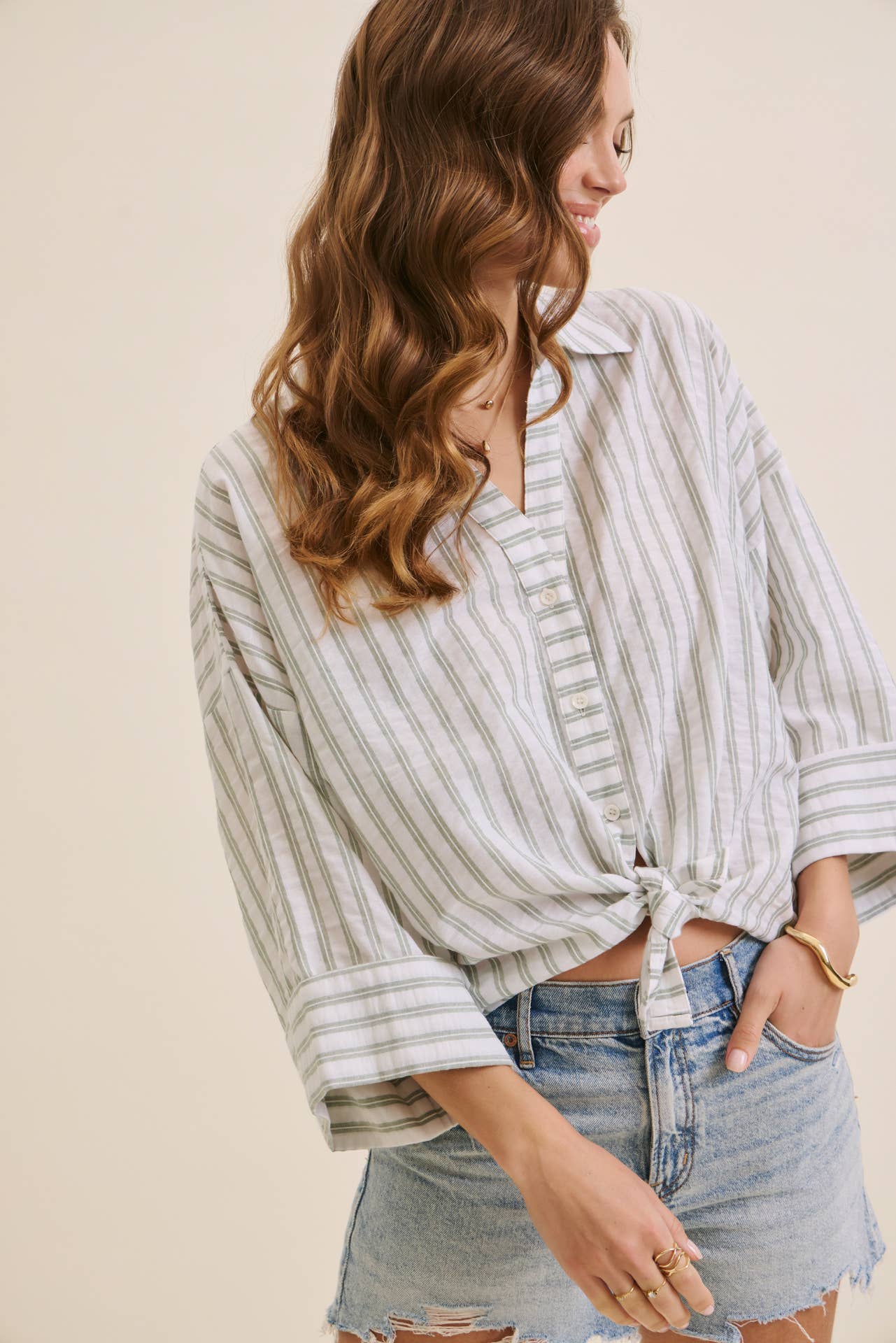 Coastal Comfort Striped Button-down