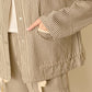 Pinstripe Canvas Chore Coat - Mocha