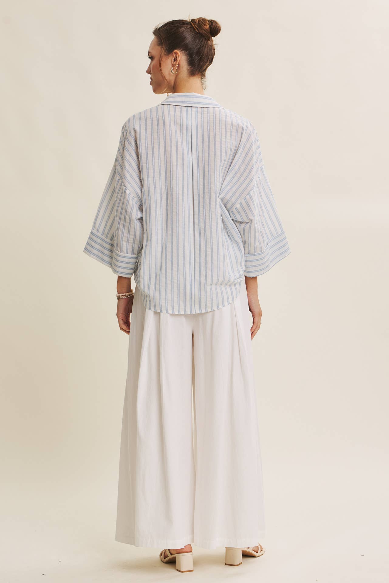 Coastal Comfort Striped Button-down