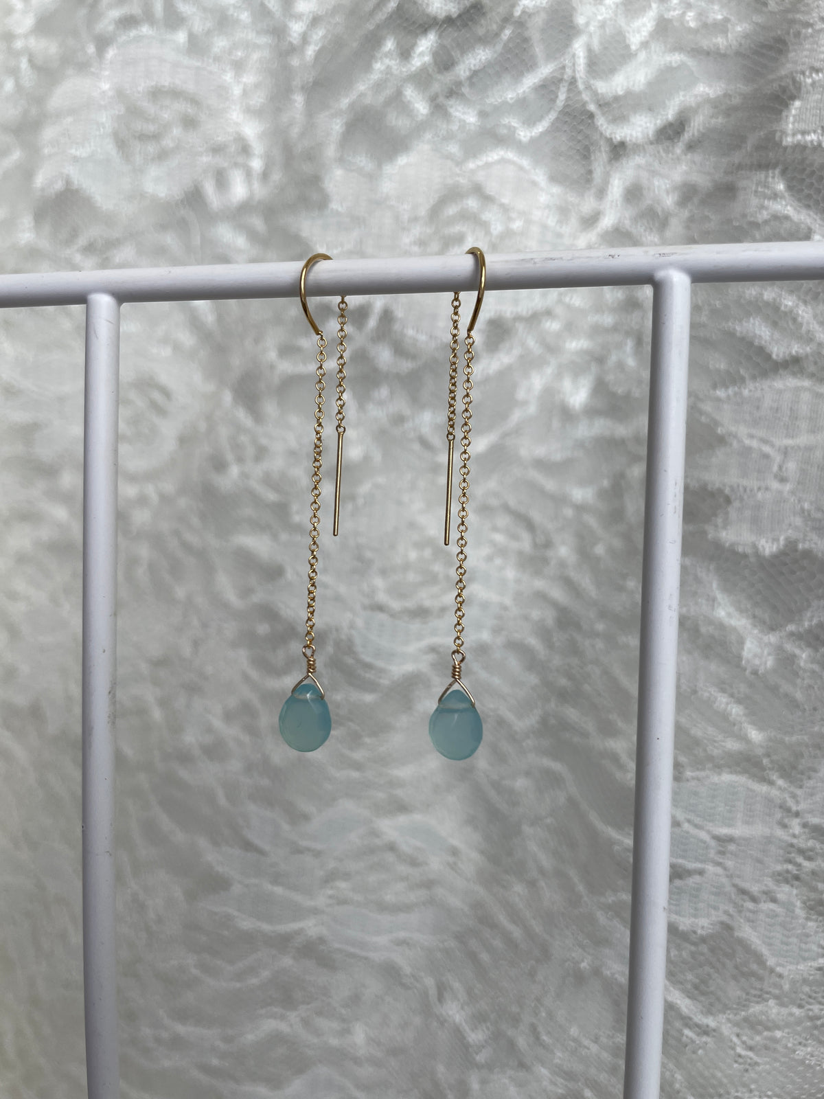 Touch of Earth Stone Threader Earrings