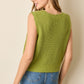 Sweet Scallops Button-Up Vest - Avocado
