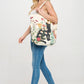 Black Cat & Florals Canvas Tote Bag