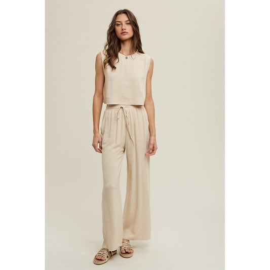 Cool + Collected Linen-Blend Top and Pant Set