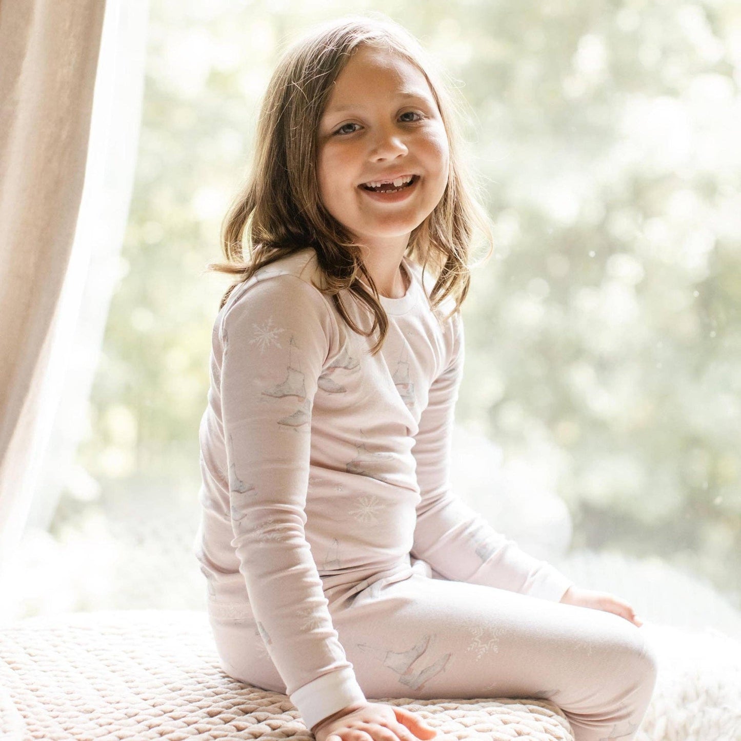 Ice Skates Organic Cotton Two-Piece Pajamas