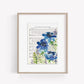 "Tis So Sweet" Blue Floral Hymn Print - Marydean Draws