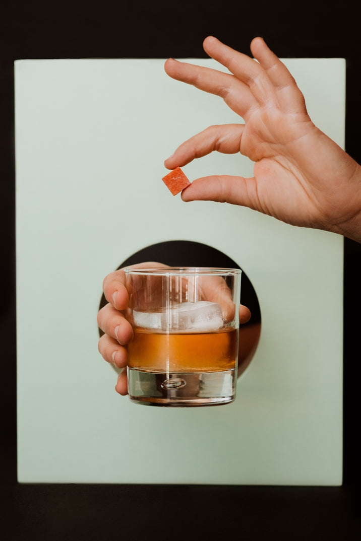 Smoked Old Fashioned Bitters-Infused Cocktail Cubes