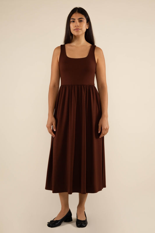 Chocolate Drop Midi Tank Dress