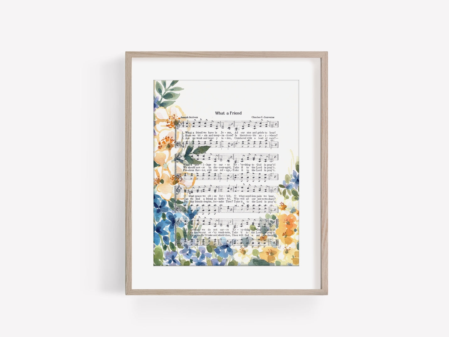 “What a Friend" Floral Hymn Print - Marydean Draws