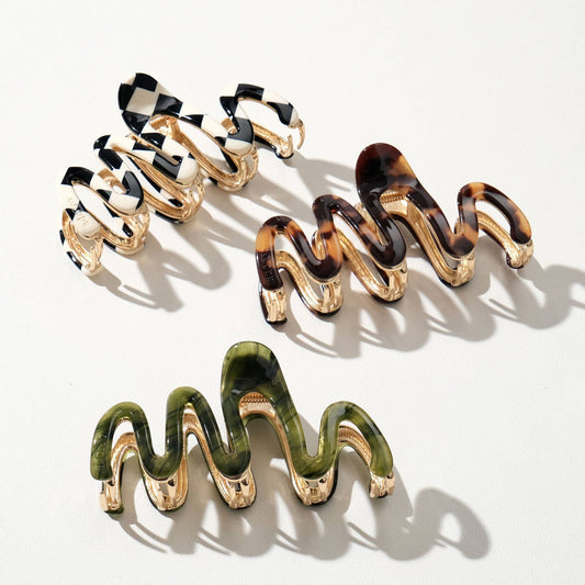 Vintage Vines Squiggle Metal Claw Clip