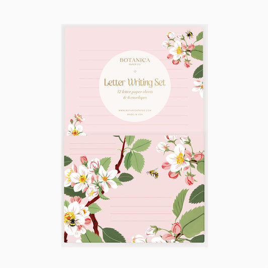 Botanical Letter Writing Set - Apple Blossom