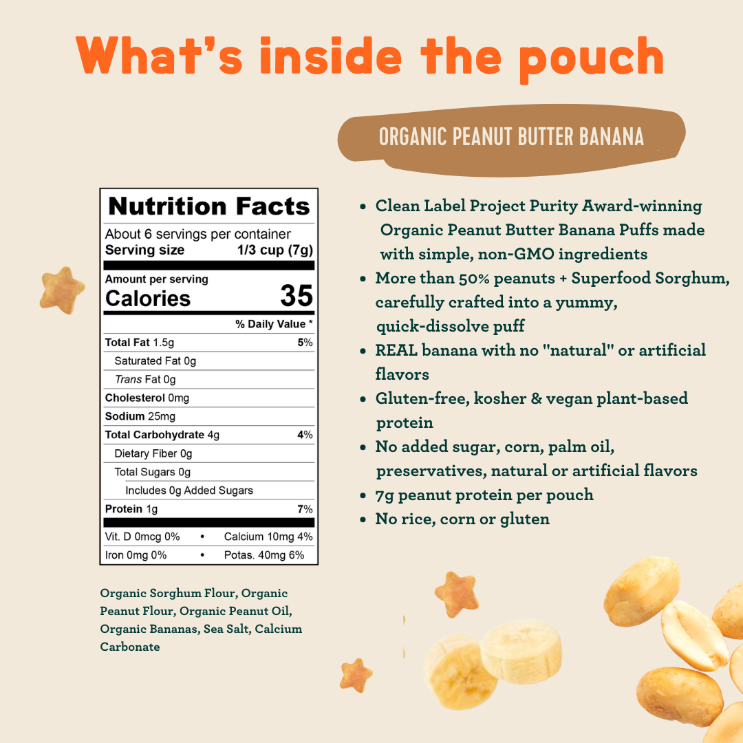 Organic Banana Peanut Butter Nutty Puffs Kid & Baby Snacks