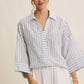 Coastal Comfort Striped Button-down