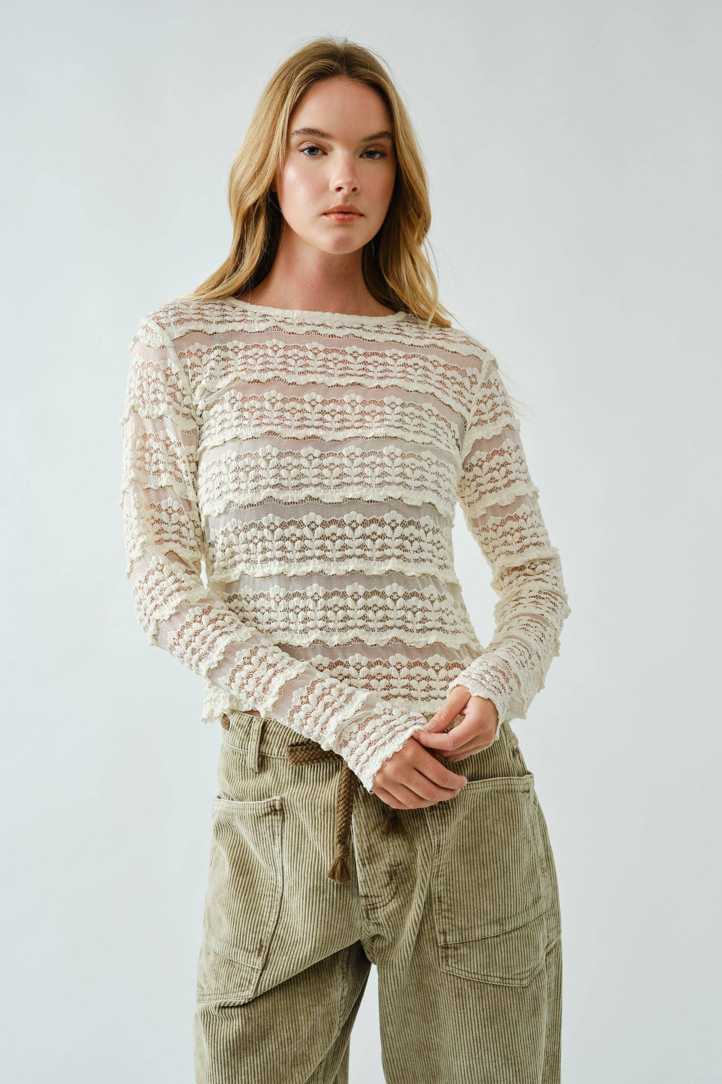 Lovely Lace Long-sleeved Top