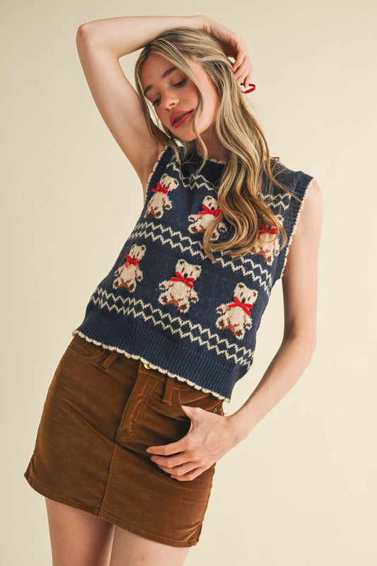 Bears 'n Bows Sweater Vest