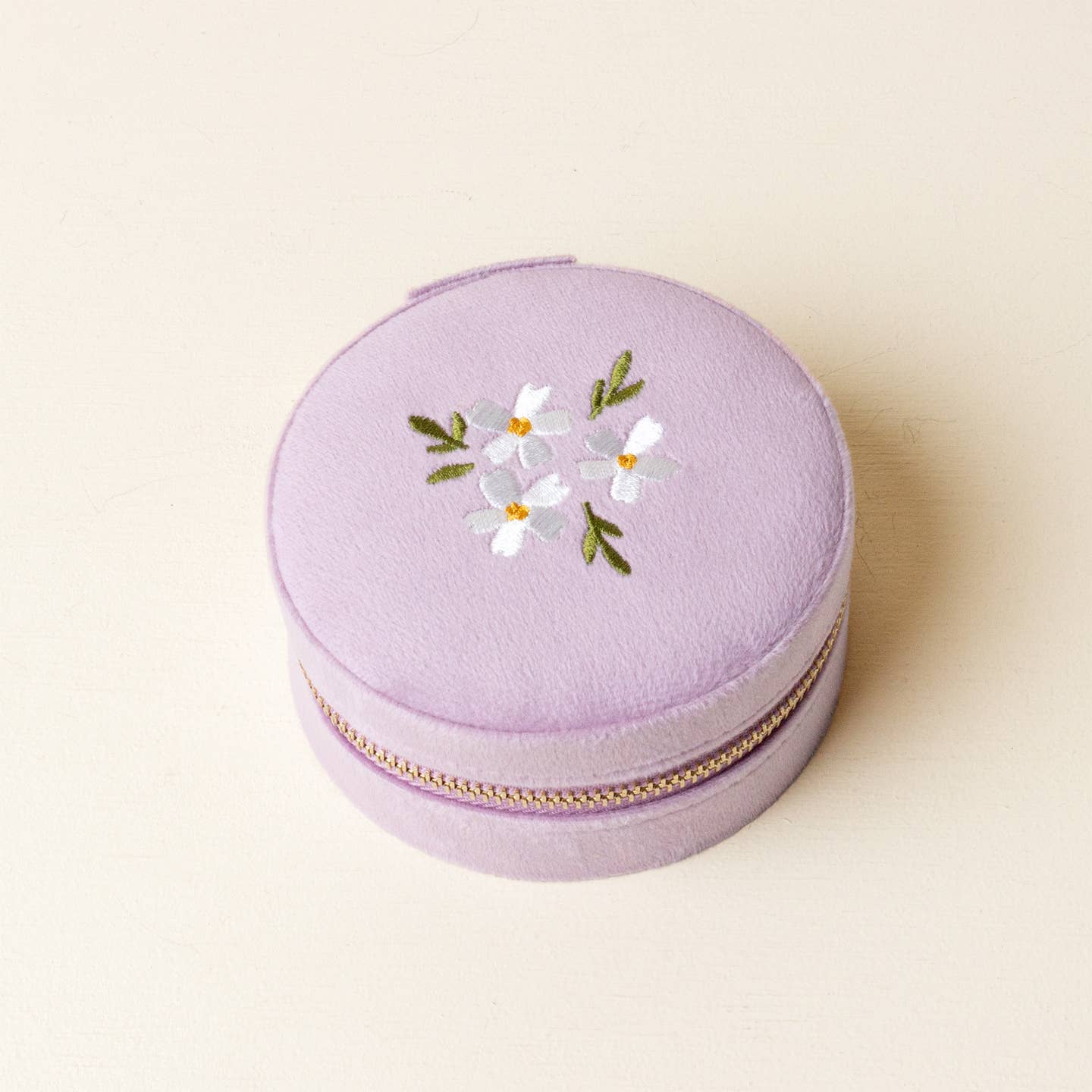 Floral Velvet Jewelry Case - Lilac