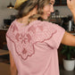 Brianna Embroidery Accent Knit Top