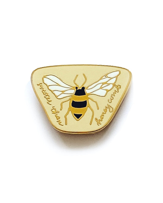 "Sweeter Than Honeycomb" Bee Enamel Pin