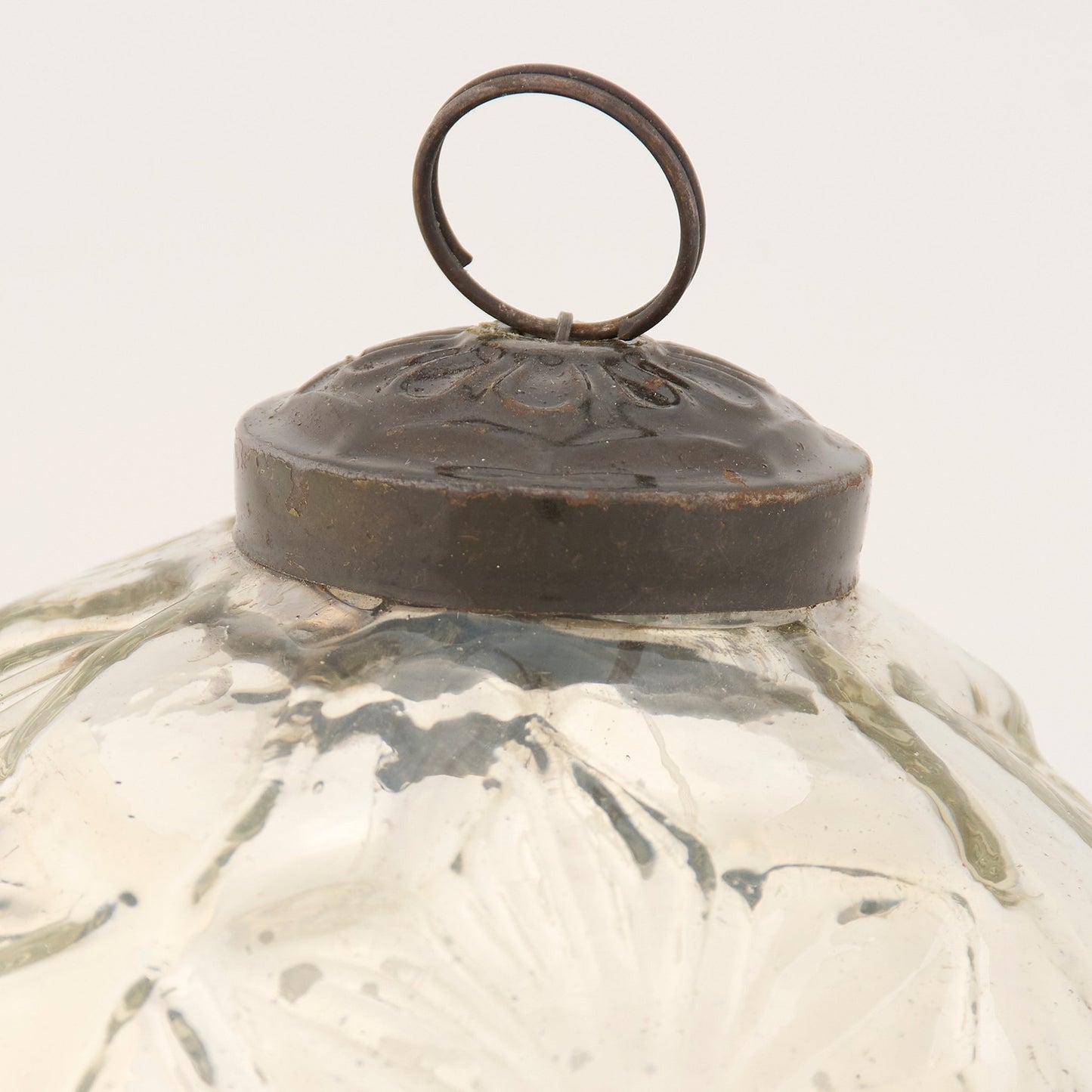 Silver Snowflake Glass Ball Ornament