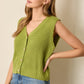 Sweet Scallops Button-Up Vest - Avocado