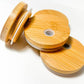 Can Glass Bamboo Drink Lid