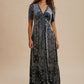 Embossed Velvet Button Down Maxi Dress