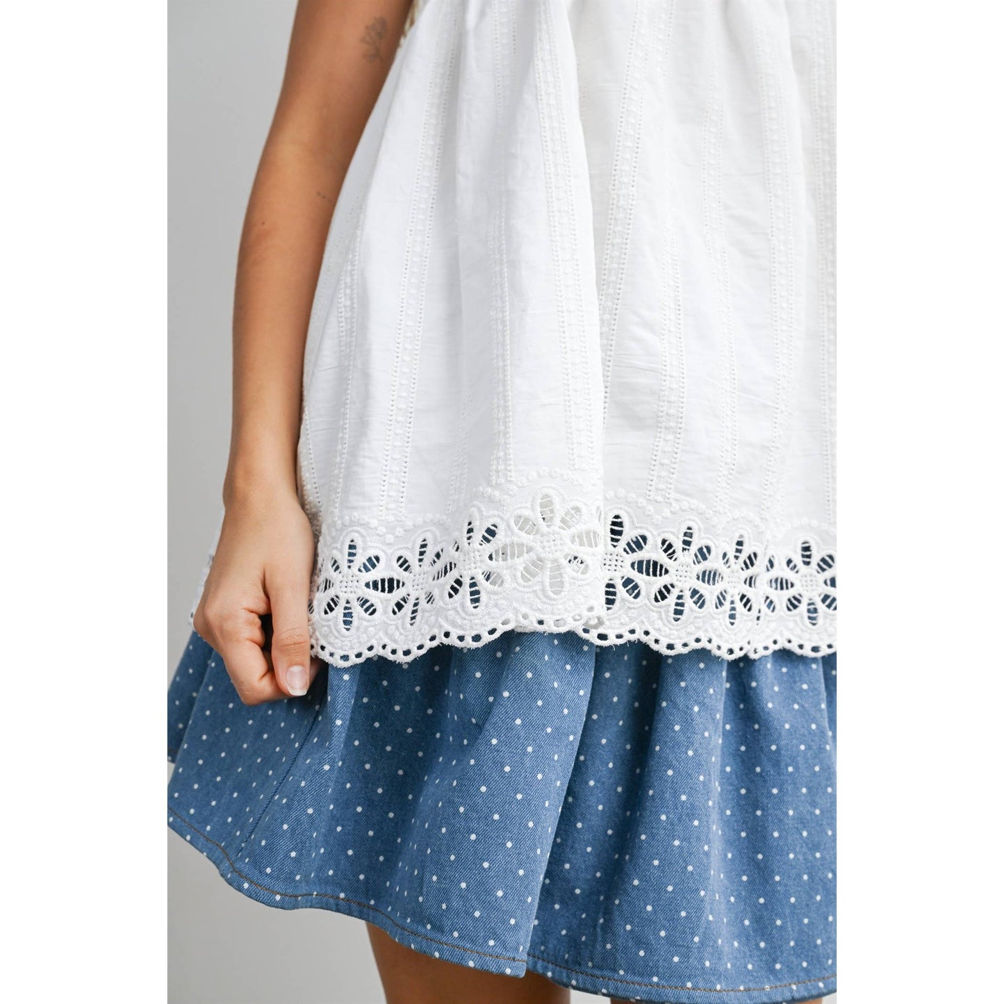 Carmelita Eyelet Trim Cami Top