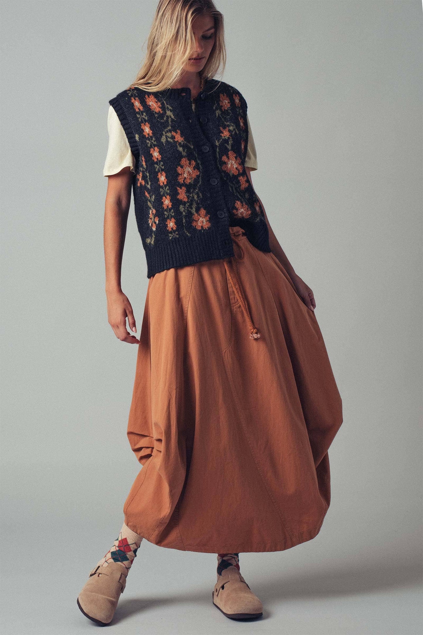 Heather Knit Button-Up Sweater Vest