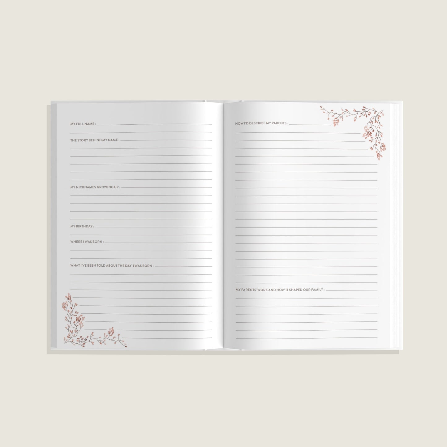 Aunt's Story Linen Guided Journal