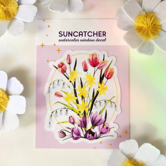 Spring Flowers Window Suncatcher Sticker