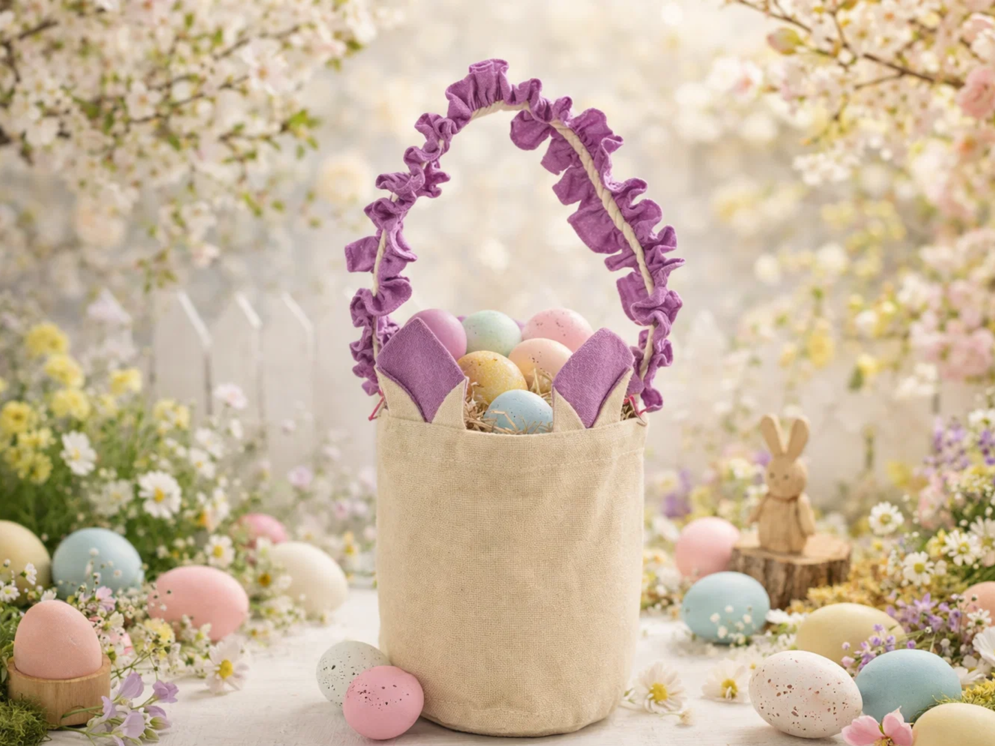 Canvas Ruffle Easter Basket
