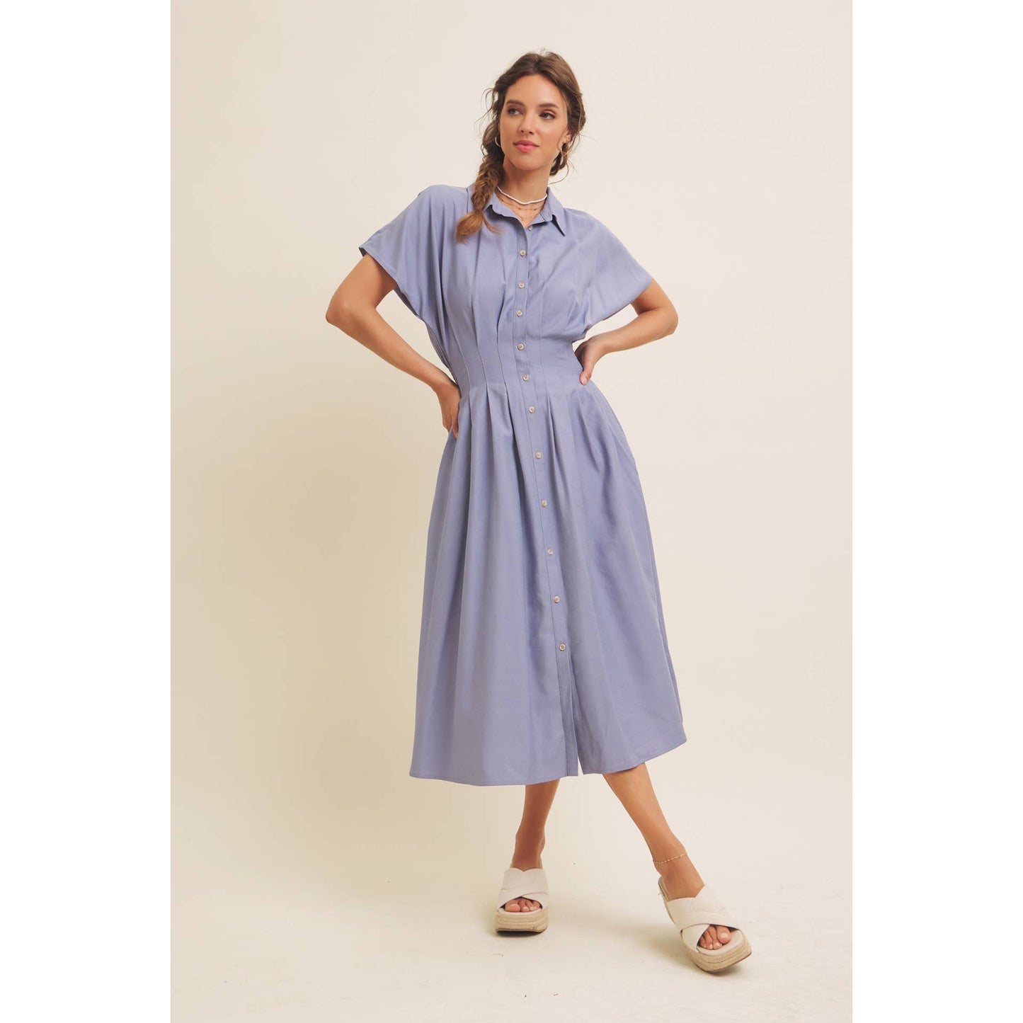Annabelle Pleated Midi Dress