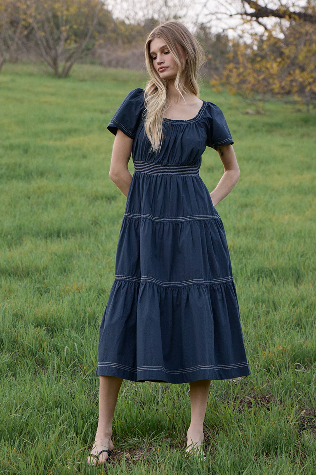 Tatum Smocked Waist Midi Dress