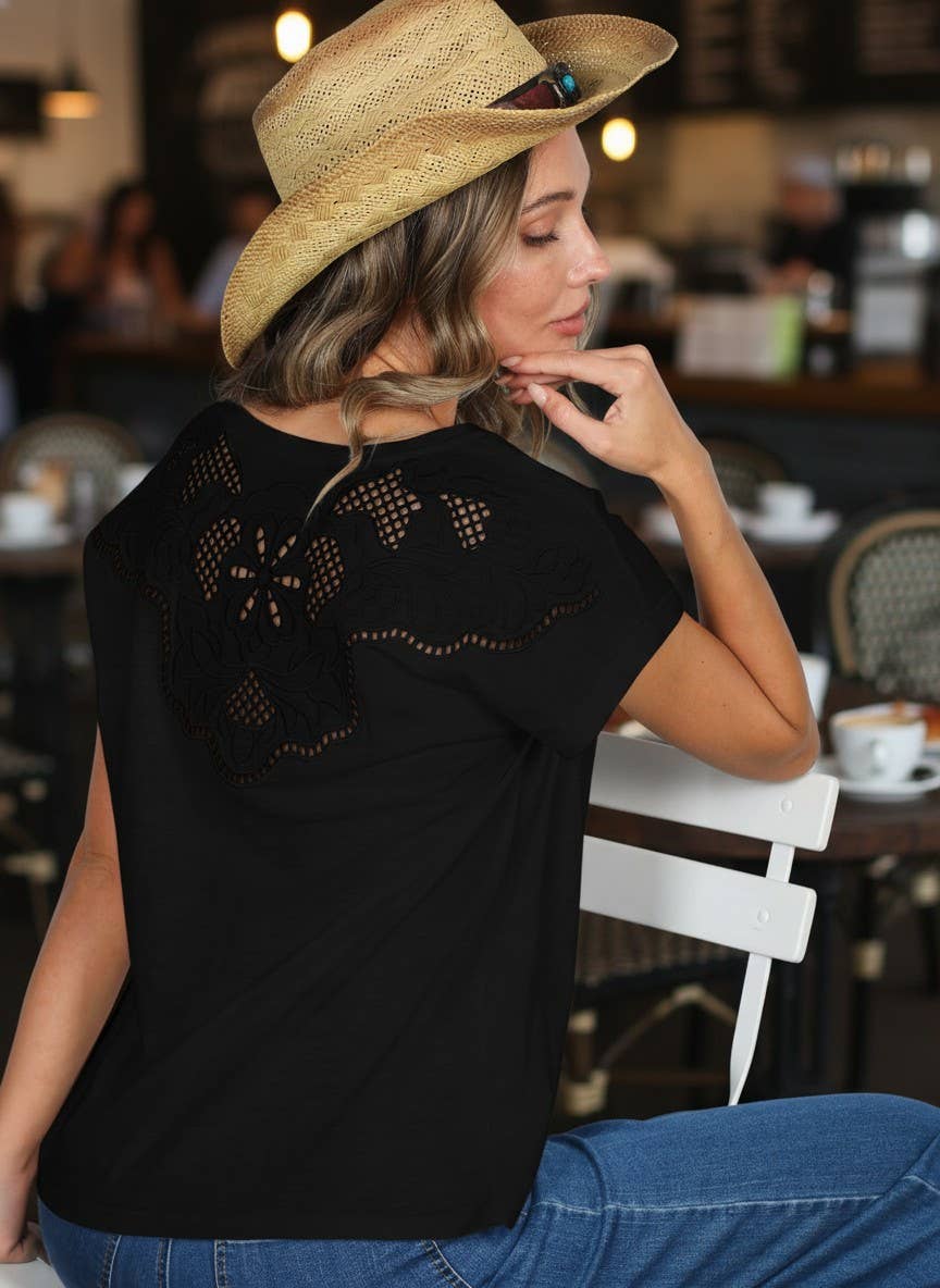Brianna Embroidery Accent Knit Top