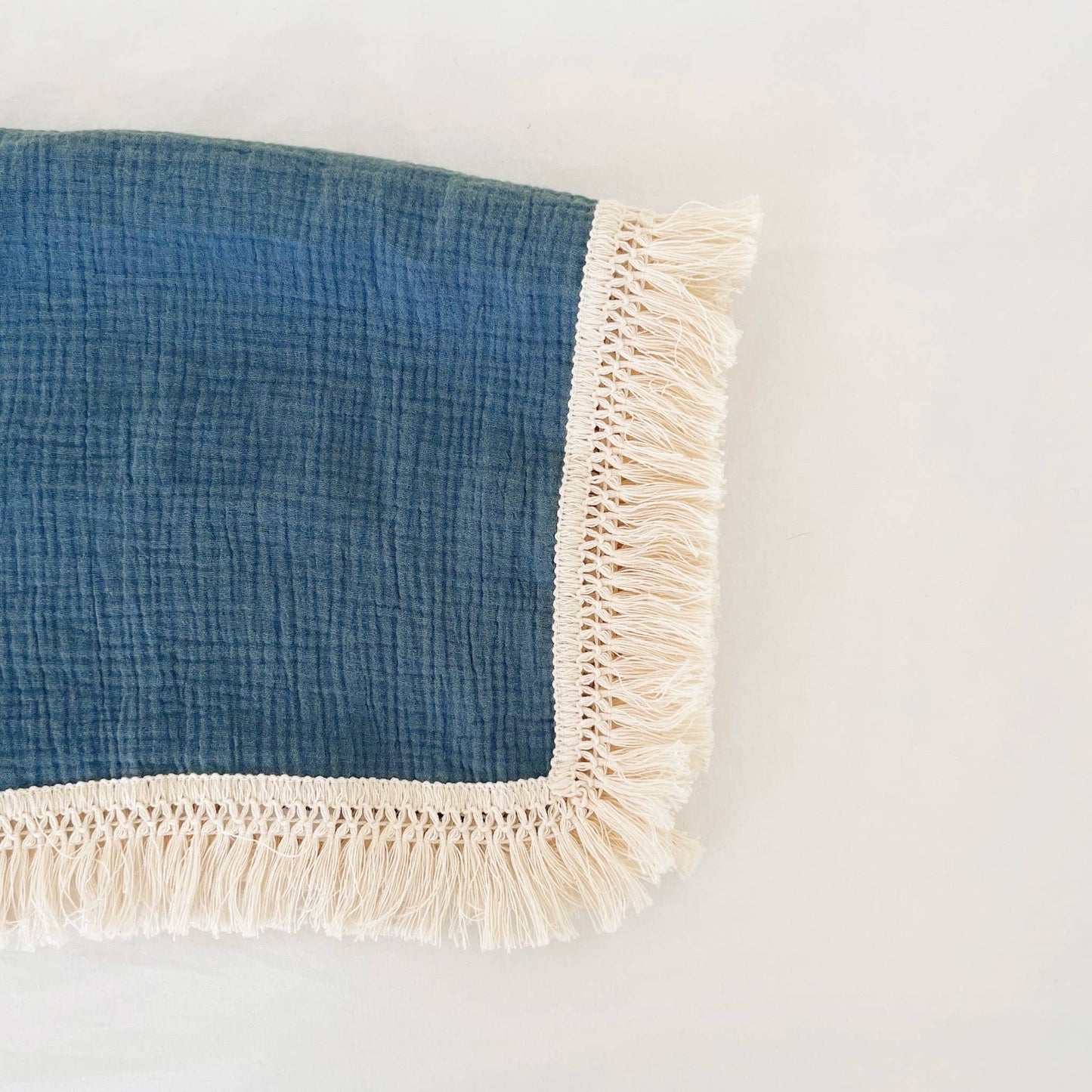 Ocean 100% Cotton Fringe Baby Blanket