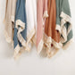 Rust 100% Cotton Fringe Baby Blanket