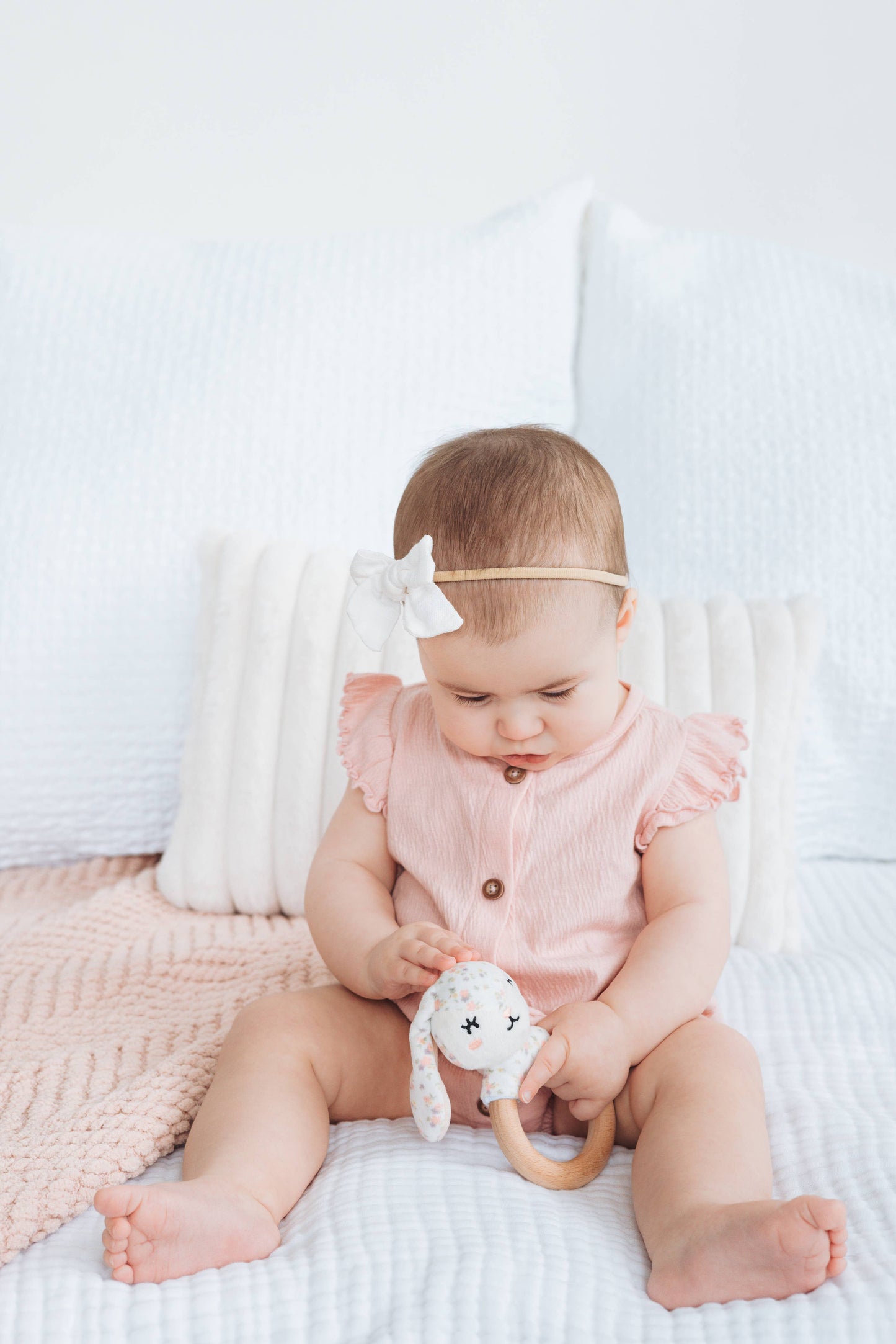 Hunny Bunny Wooden & Plush Baby Teether